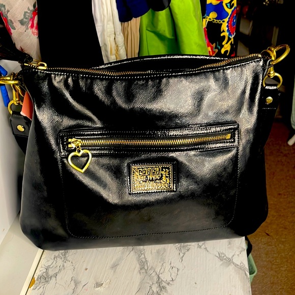 COPY - RARE COACH  Black Poppy Daisy Black  Patent Leather Hobo Bag  FAST SHIPP… - Picture 1 of 6